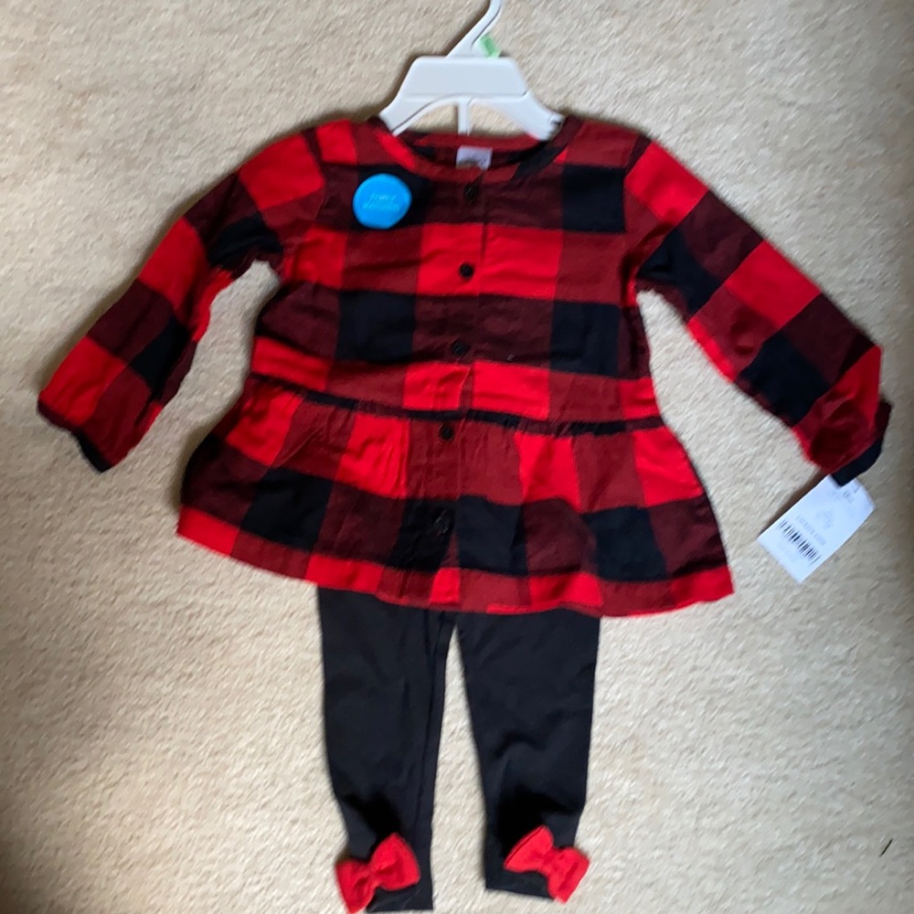 NWT. Plaid long sleeve with matching pants